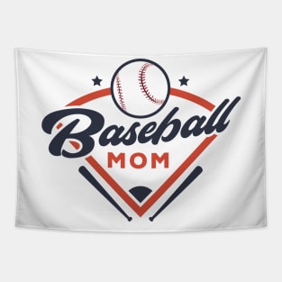 Baseball Mom // Vintage Baseball Mom Diamond Bat and Ball Tapestry