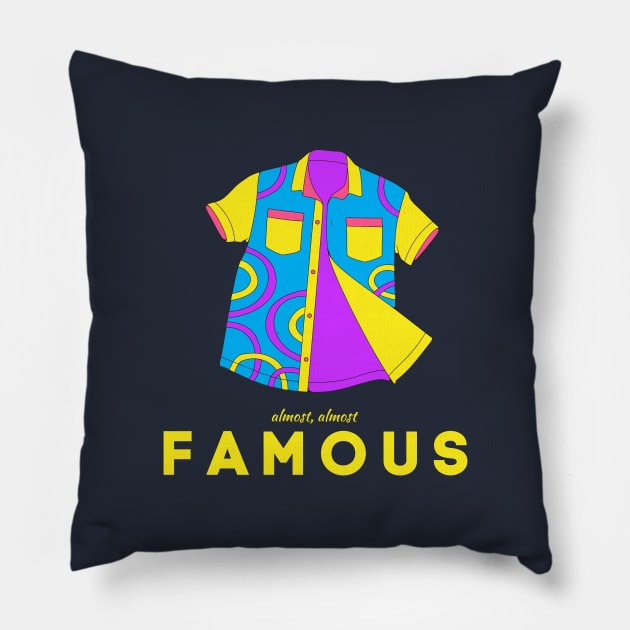 Almost, Almost Famous Funky Colourful 80s Style Pillow by tnts