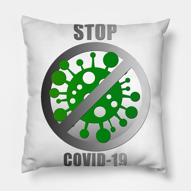 Stop COVID-19 (light background) Pillow by pArt