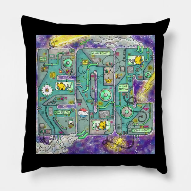 EOC 2021 Album Art B Pillow by Eleven O'Clock Comics