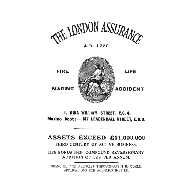 The London Assurance - Insurance - 1929 Vintage Advert by BASlade93