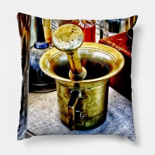 Doctors - Brass Mortar and Pestle With Handles Pillow