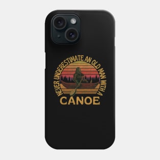 Bigfoot, Never Underestimate An Old Man With A Canoe - RETRO Phone Case