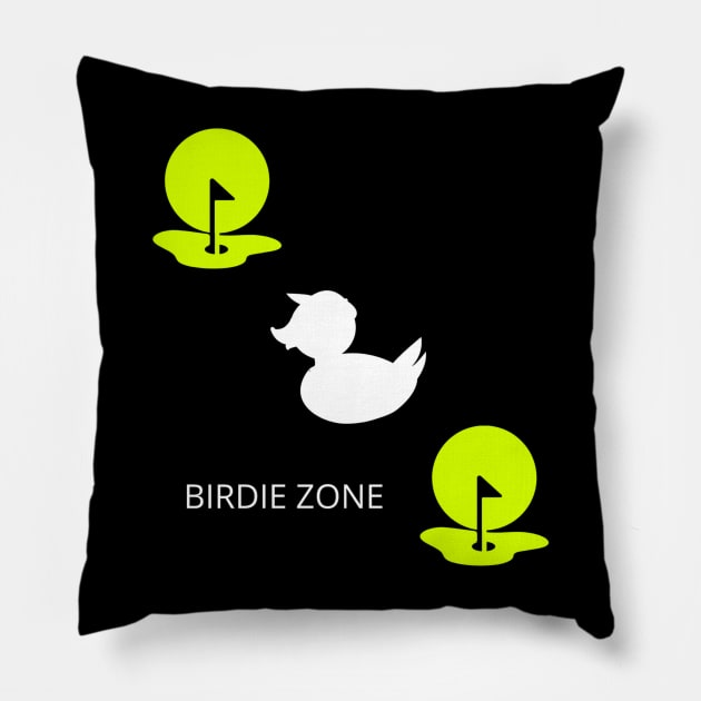 Birdie Zone Fun Golf Apparel Pillow by Topher's Emporium