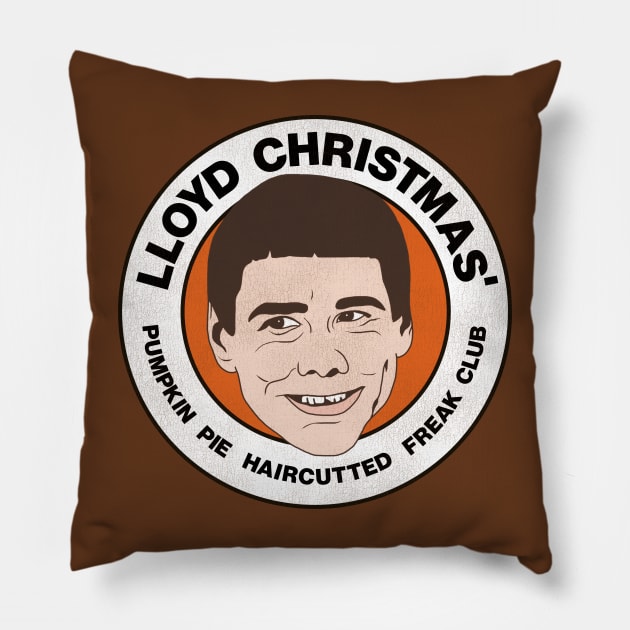 Lloyd Christmas' Pumpkin Pie Haircutted Freak Club Pillow by darklordpug