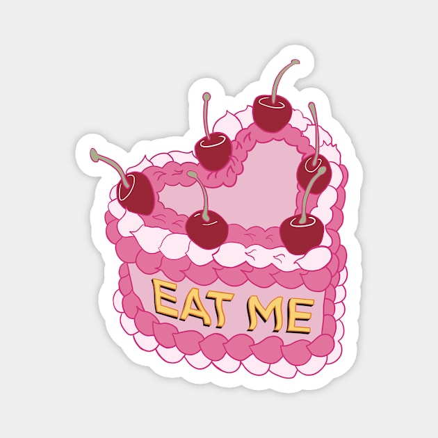 Pink Cake Eat Me Magnet by Apescribbles