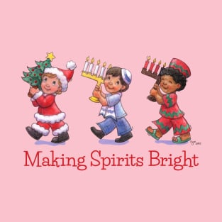 "Making Spirits Bright" Interfaith Holiday Kids T-Shirt