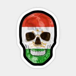 Tajikistan Flag Skull - Gift for Tajikistani With Roots From Tajikistan Magnet