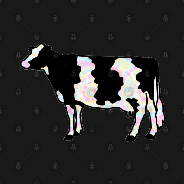 Rainbow Tie Dye Dairy Cow Silhouette  - NOT FOR RESALE WITHOUT PERMISSION by l-oh