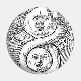 Azoth - Sun and Moon, Basil Valentine, Alchemy Pin