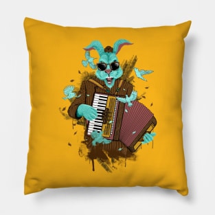 Rabbit Playing Accordion Pillow