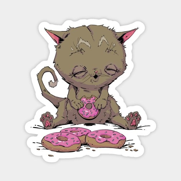 Donut Cat Magnet by Hutchew