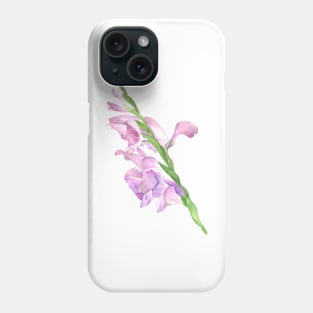 Gladiolus, floral watercolor painting Phone Case