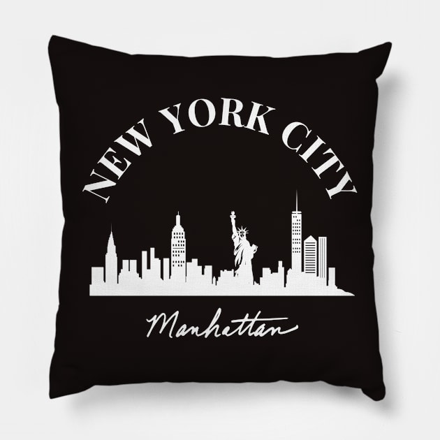 New York City Skyline Broadway Wall street Fifth avenue Times square New York New york Travel holidays Pillow by BoogieCreates