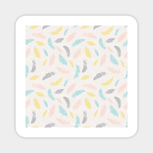 Pastel feathers Textured Magnet