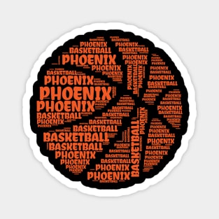 Phoenix Typography Design Basketball Magnet