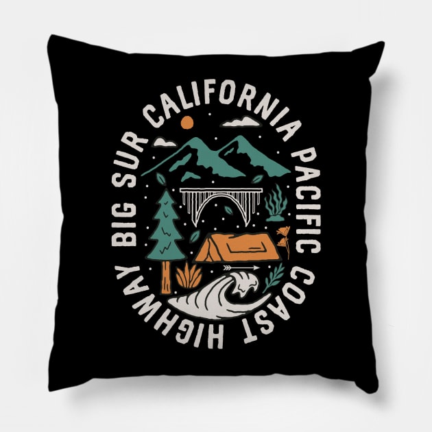 Big Sur Camping Pillow by Big Sur California 