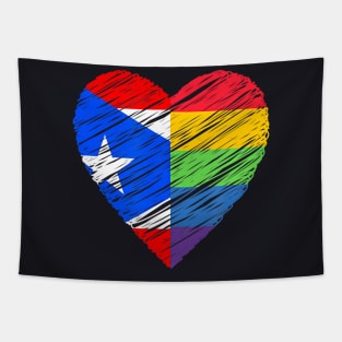 Lgbtq Puerto Rico Gay Pride Heart For Gay Lesbian Love Lgbt Tapestry