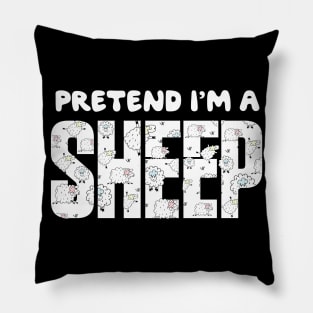 Pretend I'm A Sheep Funny Lazy Simple Halloween Costume Pillow