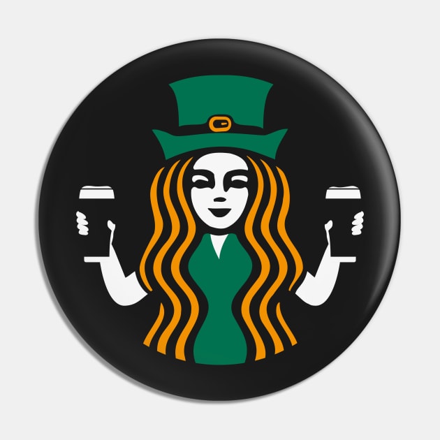 Shamrock Coffee Black Pin by Daribo