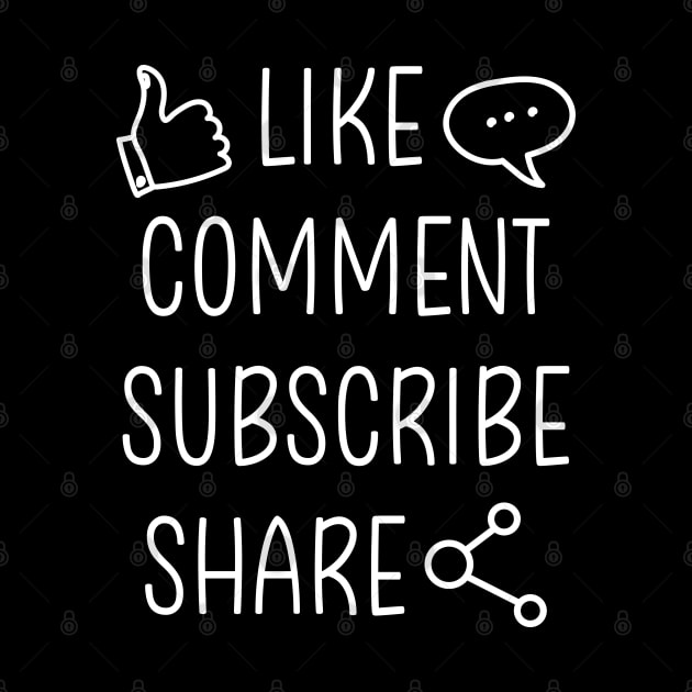 Youtuber Blogger - Like comment subscribe share by KC Happy Shop