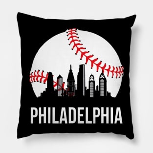 Philadelphia Downtown Baseball Philly Skyline Pillow