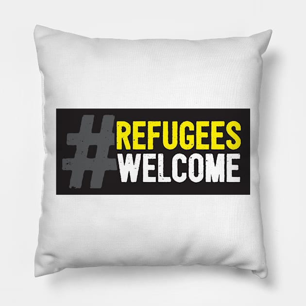 #RefugeesWelcome Pillow by FeministShirts