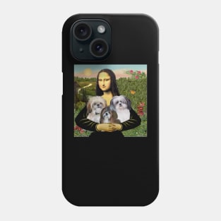 Mona Lisa and her Three Sweet Shih Tzus Phone Case