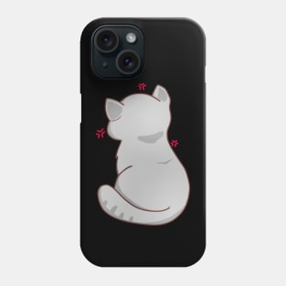 Kawaii Angry Gray Cat from the backside, Cat Lover Phone Case