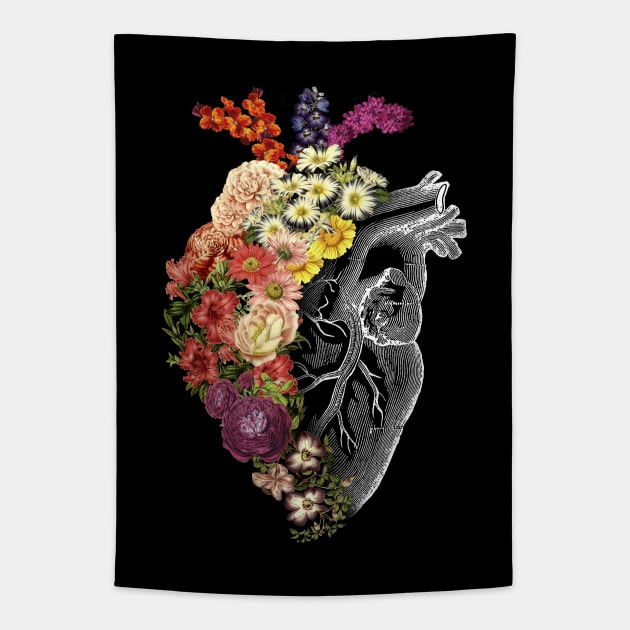 Flower Heart Spring Tapestry by Tobe_Fonseca