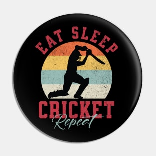 Eat Sleep Cricket Repeat Pin