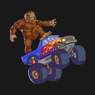 Bigfoot Riding Monster Truck Funny Sasquatch Monster Truck Gift T-Shirt