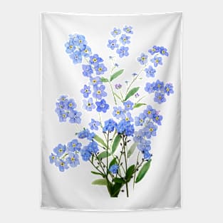 blue forget me not 2024 Tapestry