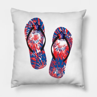 flip flops 4th of july Pillow