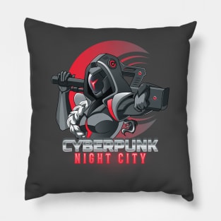 Cyber Punk Night City Assassin Pillow