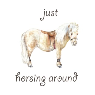 Just Horsing Around: Shetland Pony Illustration T-Shirt