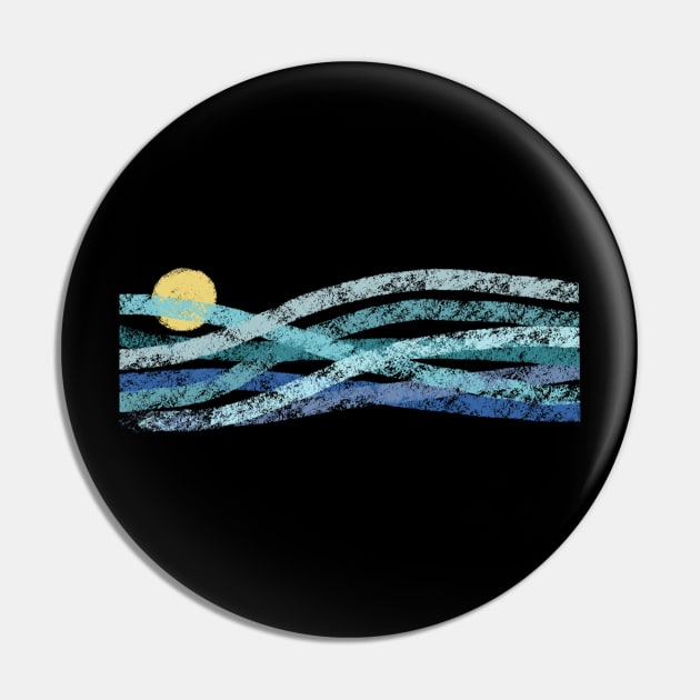 Sunset Wave Lines Pin by Vanphirst