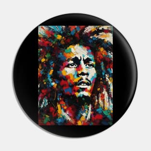 Legend of Reggae in Basquiat Painting Style Pin