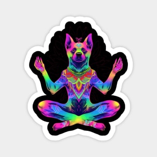 Meditation, Psychedelic Dog Zen Master - Positive Vibes Magnet