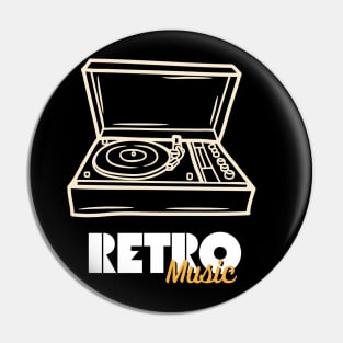 Vintage Retro Music Lover 3 Pin