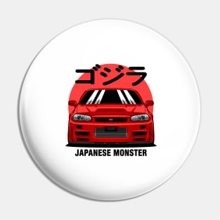 Skyline Godzilla Japanese Monster Pin