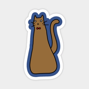 Long Brown Cat Magnet