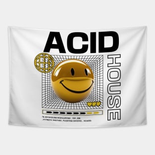 ACID HOUSE  - 3D Smiley (Yellow/Black) Tapestry