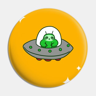 "Thinking of You" Alien UFO Sloth Pin