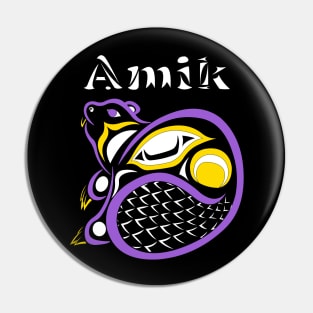 Amik (Beaver) Non-Binary Pride Pin