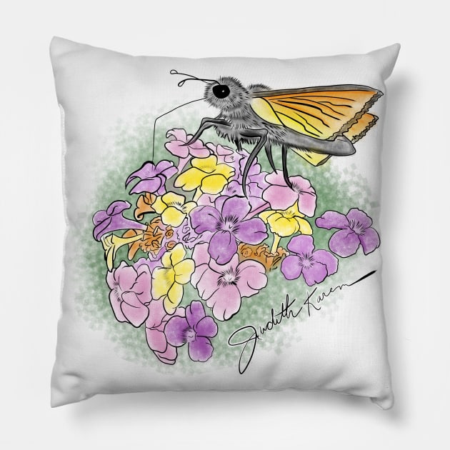 Butterfly Bouquet Pillow by Judith Karen Art