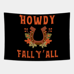 Howdy Fall Yall Horseshoe Tapestry