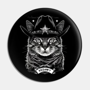 Cat Cowboy Whiskers & Spurs Pin