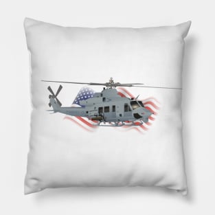 Patriotic UH-1Y Venom Helicopter Pillow