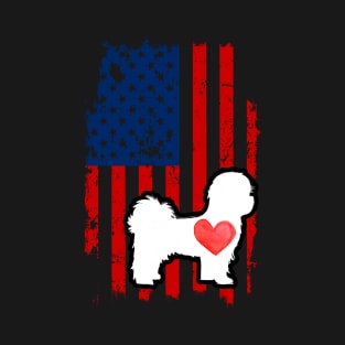 Shih Tzu Merica Usa American Flag T-Shirt